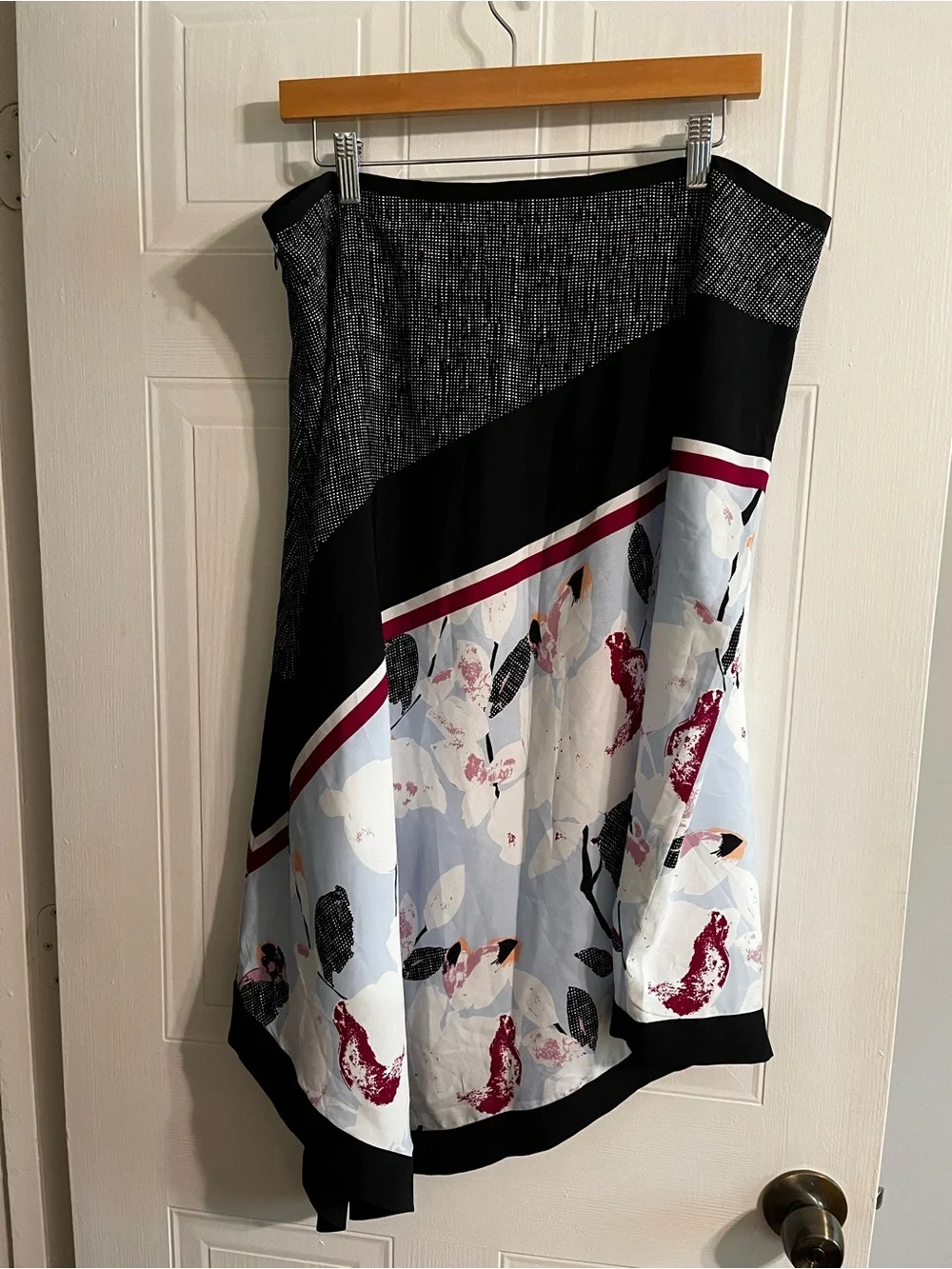 NWOT ASYMMETRICAL MIXED PRINT MIDI SKIRT - DKNY SIZE 16